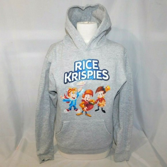 Kelloggs Rice Krispies Cereal Mascot Snap Crackle Pop Womens S Gray Hoodie - Picture 7 of 7